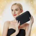 Women Dazzling Pleated Evening Clutch Bag Glitter Pleated Bow Handbag Wedding Purse Party Bag Formal Clutches