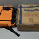 Stadium Seats for Bleachers with Back Support Bleacher Seat Soft Cushion Lightweight Includes Shoulder Strap & Cup Holder, Front & Back Zipper Pocket, Suitable for Sports Events, Orange