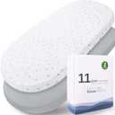 Bassinet Sheets 2 Pack, Fit for Graco Travel Lite Crib, My View 4 in 1, Fodoss Baby Bassinet Bedside Sleeper, Guava Lotus and Cloud Baby Premium Bassinet, Ultra Soft, Grey & White Star, 20" x 30"