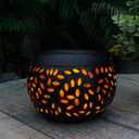 Solar Table Lights Outdoor Waterproof - Dancing Flickering Flame Lamp Black Metal Tabletop Light Solar Powered Decorative Lighting Lantern for Desk Bedroom Patio Garden Pathway Yard 1 Pack