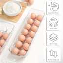 Set of 2 Egg Holder Tray for fridge with Lid Clear, Plastic Egg Organizer Container For Refrigerator, Home Organization and Storage