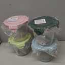 Freshmage 23oz Glass Meal Prep Containers with Lids, Airtight 3-Cup Glass Storage Containers Set, Heat-Resistant BPA-Free for Soup, Leftover, Microwave, Dishwasher, Fridge and Freezer Safe (4 Packs) (Multicolor+Dark Green)