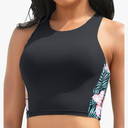 Yonique Women High Waisted Bikini Swimsuit Crop Bathing Suits Sporty Swimwear Bikini M