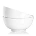 DOWAN Soup Bowls, Ramen Bowl for Noodle, 39 Ounce large Cereal Bowls for Kitchen, 7 Inches Centerpiece Bowls, Microwave and Dishwasher Safe, White