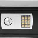 Lock box,Home Office Digital Steel Box Money Cash box Steel Home Mini,Wall or Floor Mounted (Black,8.5L)