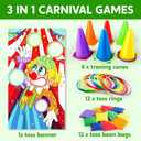 JOYIN 31PCS 3 in 1 Carnival Games, Easter Ring Toss Yard Set, Bean Bags, Cones - Outdoor Toys for Toddlers & Kids, Children's Indoor Play, Family Fun, Kids Party Cornhole Set, Lawn Games
