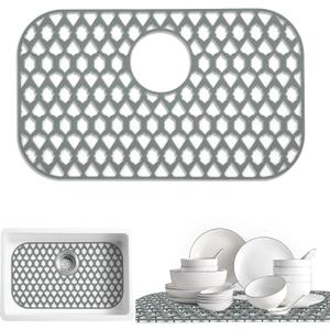 SAMSIER Silicone Sink Protectors Mats (13x11 & 14x12 & 16x12 & 18x16 & 19x14 & 21x16 & 22x13 & 25x16 & 26x14 & 28x14 & 30x16) for Bottom of Kitchen Sink (22x13, Rear Drain)