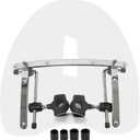 ECOTRIC Universal 18"x16" Clear Windshield Compatible With Harley Davidson, Honda, Kawasaki, Suzuki, Yamaha Motorcycle Transparent Windscreen With Chrome Standard Hardware