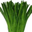 Dark Green Chenille Stems - 12 Inch Colored Craft Supplies, 200 Pcs Pastel Pipe Cleaners for Crochet Projects, Holiday Wreath, DIY Craft