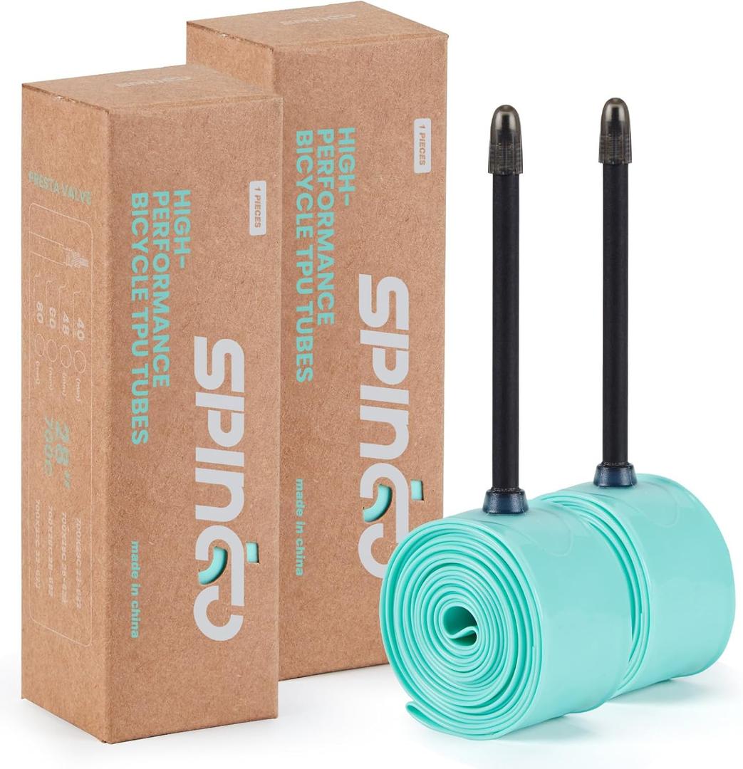 2-Pack/4-Pack SPINGO TPU Inner Tube 700C x 23C-32C with 48mm/60mm/80mm Presta Valves, Ultralight TPU Tubes 700C for Road Bike TPU Inner Tube Portable Spare Tire for Training and Cycling