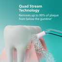 Philips Sonicare Cordless Power Flosser 3000 - Water Flosser with Innovative Quad Stream Technology, Oral Irrigator with 2 Flossing Modes and 3 Pressure Levels, IPX7 Waterproof, Black, HX3826/23, New Black + 2 Nozzles