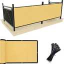 UPGRADE Balcony Privacy Screen Fence Commercial Shade Cover 3' x 16' with Ties Durable and UV Resistant Perfect for Deck Patios-Sand, Customizable