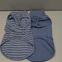 2 Pack Dog Shirts for Medium Dogs, Turtleneck Sleeveless Fleece Vest, Stripe Sweater with Leash Hole, Stretchy Dogs Clothes, Lightweight Soft Pet Sweatshirt, Blue, M