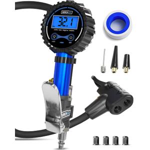 GERCHWAY Presta Valve Air Chuck Digital Bike Tire Inflator with Pressure Gauge Schrader to Presta Valve Adapter for Air Compressor