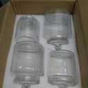 Set of 4 Clear Glass Jars with Lids, Decorative Storage Canisters for Kitchen, Candy, Cookies, Spices and Home Organization