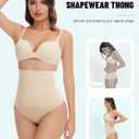 Thong Shapewear for Women Tummy Control High Waisted Body Shaper Underwear Seamless Shaping Panties (Large)