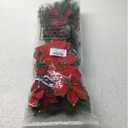 Hotop 6 Pcs Christmas Artificial Poinsettias Florals 19.6 Inch Large Christmas Poinsettia Decorations Red Green Christmas Flower Picks Stem for Christmas Tree Ornament Wreath DIY Xmas Party Decor