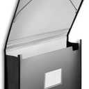 1InTheOffice Plastic Expanding File Wallet, Plastic Envelopes with Elastic Closure, 3.5" Expansion, Legal Size, Black, 1 Pack