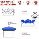 ABCCANOPY 10x10 Pop Up Canopy - Outdoor Patio Portable Canopy Tent Gazebo Heavy Duty for Backyard and Deck with 4 Sandbags and 8 Stakes(Blue)