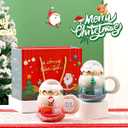 Cute Ceramic Tea Mugs with Santa Lid - Novelty Christmas Cup for Milk, Coffee, Hot Chocolate - 500ML/17.6OZ for Women, Kids, Colleagues, Family, Friends