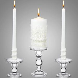 Irenare Unity Candles with Holder for Wedding Ceremony Wedding Decortions Accessories Glass Candle Holder Pillar Candle for Formal Events Church (Classic Style)