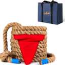 Gothink 33 FT Tug of War Rope Toys Set for Kids - Soft Natural Jute Fiber Rope with Red Flag for Field Day, Birthday Holiday Party Game, Camping Backyard Outdoor Games & Team Activities