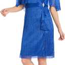 R&M Richards Women's Crystal Cascade Capelet Dress (6)