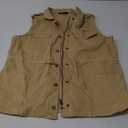 Allegra K Women's Zip Up Sleeveless Jacket Utility Anorak Outwear Cargo Vest (Large)