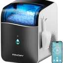 EUHOMY Smart Nugget Ice Maker Countertop, Portable Sonic Ice Maker with APP Control, 40lbs/24H, Ready in 8 Mins, Self-Cleaning, Pebble Ice Machine with Hanging Ice Scoop for Home/Kitchen/Office