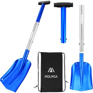 Portable Colorful Telescopic Aluminum Car Adjustable Extended Edition Snow Shovel (Blue + Silver)