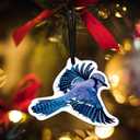5 x WIRESTER Acrylic Hanging Ornament for Christmas Tree Holidays, Party, Car, Home, Office Decoration, Ready to Hang Ornament, Unique Xmas Gift Idea for Bird Lover - Blue Jay Bird (S1)