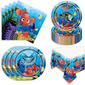 41Pcs Finding Nemo Birthday Party Supplies, 10 9'' Plates, 10 7'' Plates,20 Napkins and 1 Tablecover for Finding Nemo Party Decoration