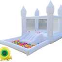 iLink-outer White Bounce House for Kids - 13x8x8FT Oxford White Bouncy House with Slide & Ball Pit, Perfect for Parties & Events,Safe and Fun for All Ages