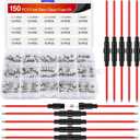 Nilight 150PCS Fast Blow Glass Fuses with 10PCS 5x20mm Inline Holder Screw Type16AWG 250V 0.1A 0.2A 0.25A 0.5A 1A 1.5A 2A 3A 4A 5A 8A 10A 12A 15A 20A Tube Fuse Assortment