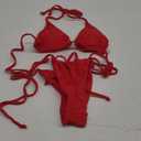 MOSHENGQI Women Sexy Brazilian Bikini 2 Piece Spaghetti Strap Top Thong Swimsuit Bathing Suit, S