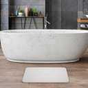 Momo Lifestyle Stone Bath Mat Drytomita Quick Drying Diatomaceous Earth, Ultra Absorbent (23.6 X 15.4 Inches) Linen Grey
