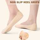 Sofier No Show Socks Womens, Non Slip Low Cut 6 Pairs Thin Silky Dress Footies Liner Invisible Socks Flats Loafers Sneakers (9-12)