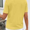 SHEWIN Womens Tops Casual Crewneck Color Block Short Sleeve Mock Double Layer T-Shirt Summer Outfits for Women 2026 (Yellow, M)