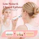 Epilator for Women, 2 in 1 Epilators Hair Remover for Women with LED Light, Smooth Hair Removal USB Rechargeable, Portable Electric Painless Shaver for Face, Lip, Chin, Leg, Arms, Bikini