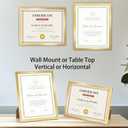 Giftgarden 8.5x11 Picture Frame Gold, 8.5 by 11 Award Certificate Diploma Document Frames for Wall or Tabletop Display, 5 Pack