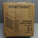 CEROELDA Small Bathroom Trash Can with Lid Soft Close-5L/1.3 Gal Slim Garbage Can-Metal Step Wastebasket-Rectangle Narrow Waste Bin for Office, Bedroom, Toilet, Live Room-Black