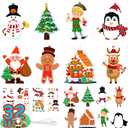 LINAYE Christmas Ornament Crafts for Kids Toddlers, 32 Set Make Your Own Ornament Craft Kit Christmas Party Favor Goodie Bag Stuffers Game Activities for Kids