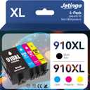 910XL Ink Cartridges Combo Pack for HP 910XL Ink Cartridges Replacement for HP Work for Officejet Pro 8025e 8015e 8028e 8035e 8025 8035 8020 Printer (Black, Cyan, Magenta, Yellow)