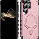 for Samsung Galxy S25 Ultra Case.Hard Phone Cover with Strong Magnetic Heavy Duty Protection.Reinforcement of The Four Corners.Anti-Slip Anti-Fingerprint (Rose Gold, S25 Ultra)