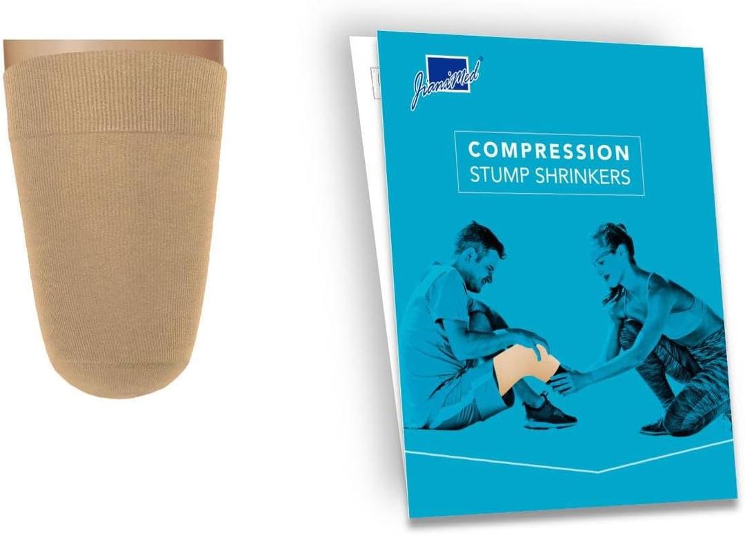 Prosthetic Stump Shrinkers Above Knee, 20cm, Compression, Amputee Socks, 20-30, Daily use, Taiwan Excellence S (Beige)