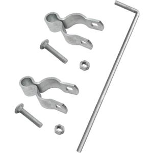 1-5/8" x 32" Cane Bolt GateChain Link Fence Gate Drop Rod Kit for Single or Double GateHeavy Duty Galvanized Steel Gate Cane Bolt with Frame Hinges
