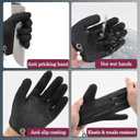 2Pcs Fishing Gloves with Magnet Release - Professional Anti-Slip Catch Fish Gloves,Puncture Proof Ice Fishing Glove for Handling,Catching,Cleaning,Hunting,Fisherman Fishing Accessories, S