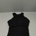 SUUKSESS Women Padded Cotton Ribbed Tank Tops 2025 High Neck Racerback Basic Tops (Large, Black)