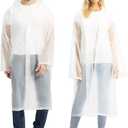 Opret 2 Pack Raincoats for Adults Reusable, EVA Rain Ponchos Lightweight Rain Coat Waterproof Rain Gear for Men and Women