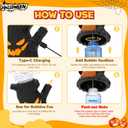 Rechargeable Bubble Machine - Automatic Bubble Blower Haunted Stump - Wobbly Head Fun, Glow Eyes - Outdoor Play, Wedding, Birthday Party, Gifts Toys for Boys, Girls, Kids, Toddlers (Black)